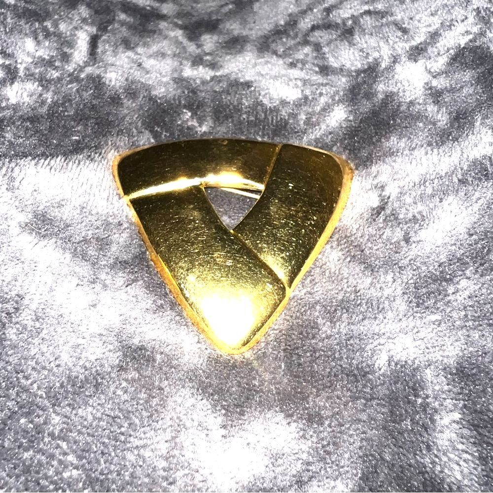Monet Gold Geometric Brooch